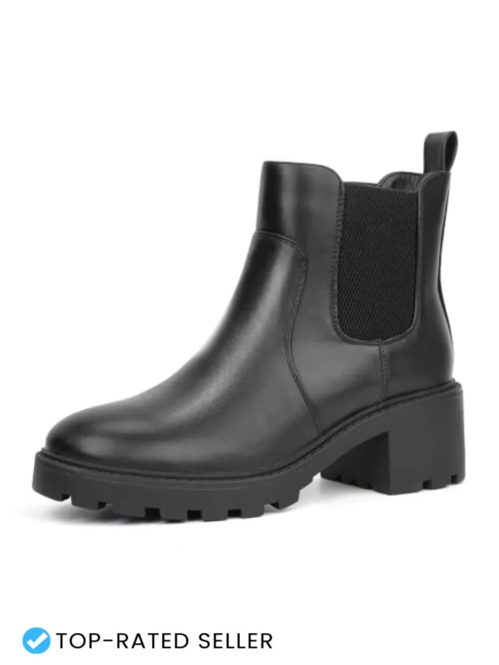 Women's Platform Chelsea Ankle Boots Chunky Heel Lug Sole Slip-On